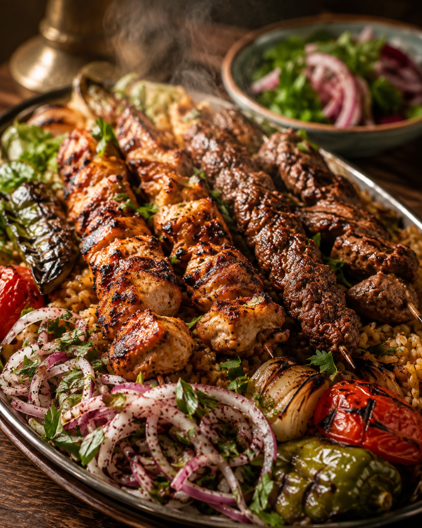 Поднос с основни ястия за споделяне / A platter of main dishes for sharing