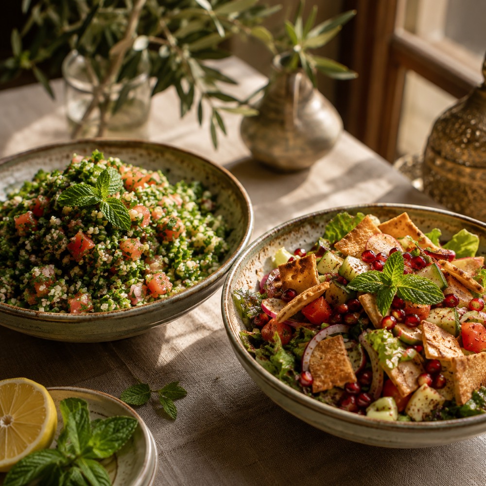 Табуле и фатуш салати / Tabbouleh and fattoush salads